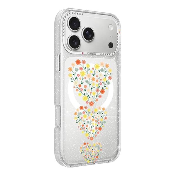 Blomstret Cover med Magsafe til iPhone 17 Pro Max - Hjerter