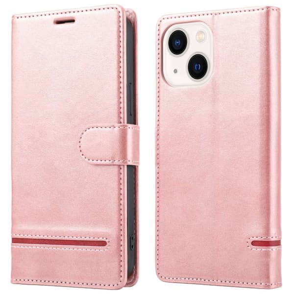 iPhone 14 Stødsikkert Wallet Cover - Pink