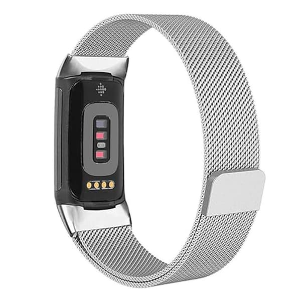 KALEBOL Fitbit Charge 6 / 5 Urrem i rustfrit stål - Sølv