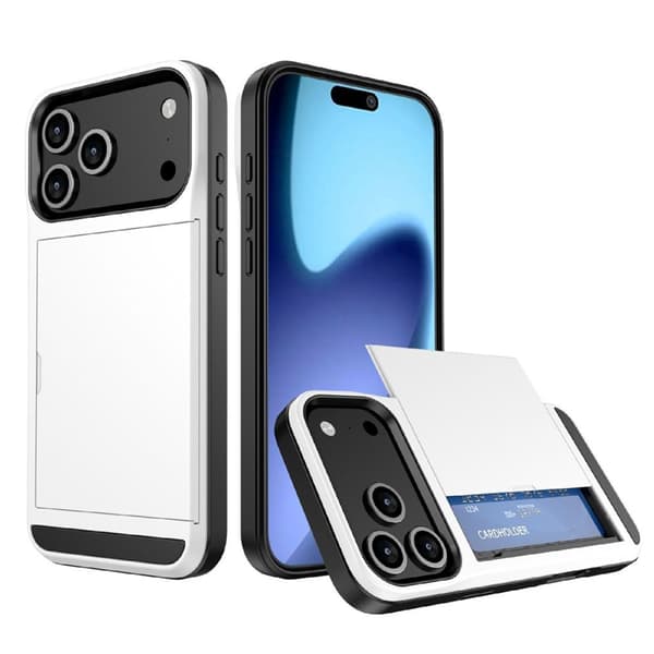 Hybridfodral med korthållare iPhone 18 Pro Max, iPhone 17 Pro Max - Vit