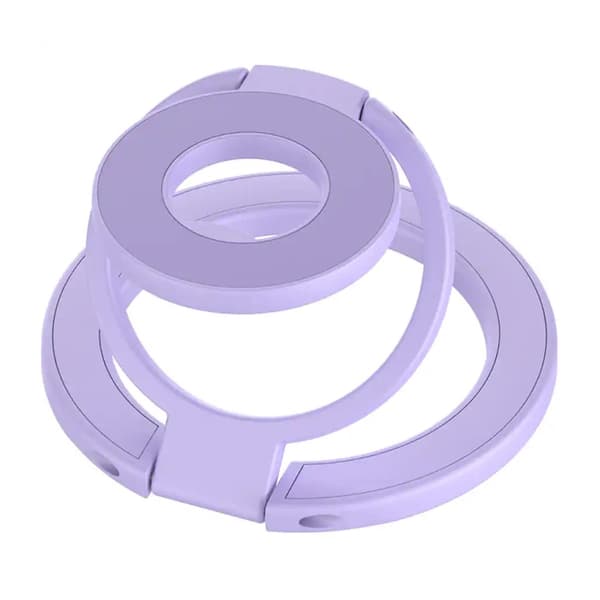 Foldable Double Magnetic Phone Ring Holder Purple