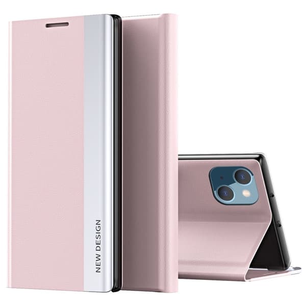 iPhone 14 PU Læder Stand Cover - Pink