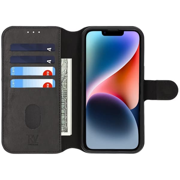 Rvelon Pungcover Magnet til iPhone 13 og 14 - Sort