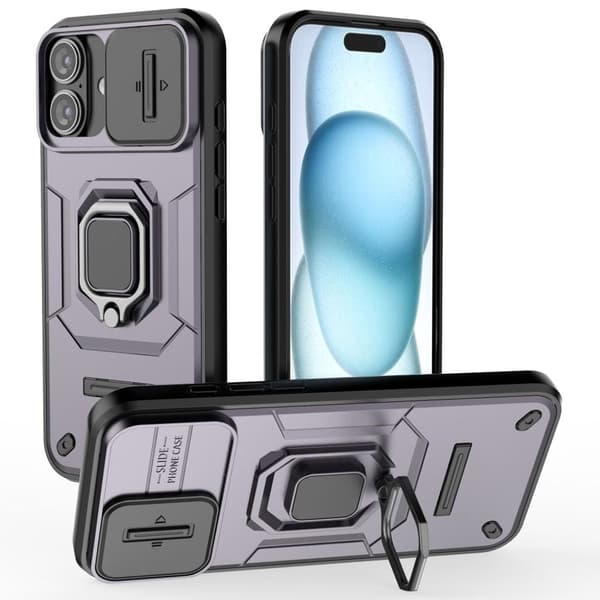 iPhone 16 Plus Cover med ring - Lilla