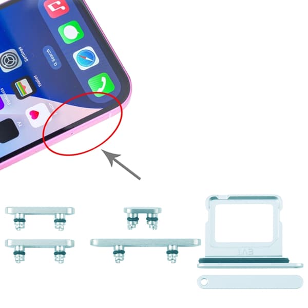 Knapper og SIM-kortholder til iPhone 16/16 Plus - Grøn