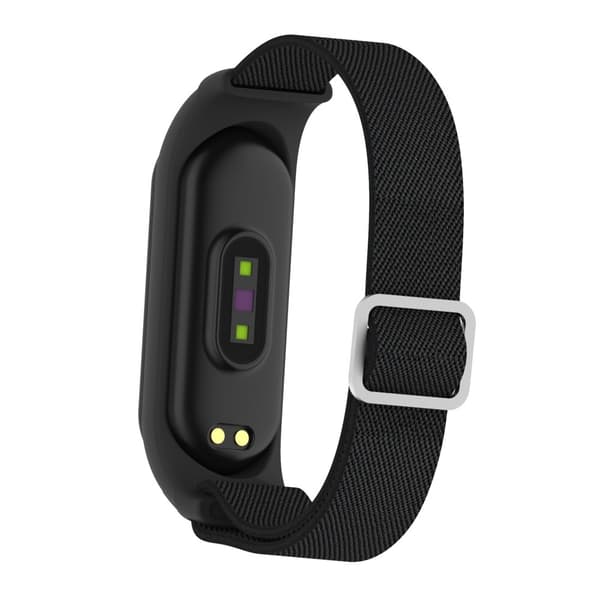 Elastisk nylon urrem til Xiaomi Mi Band 3/4/5/6 - Sort