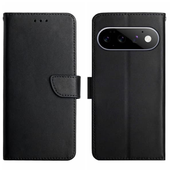 Google Pixel 11 Pro XL Læderpung Cover Stand - Sort