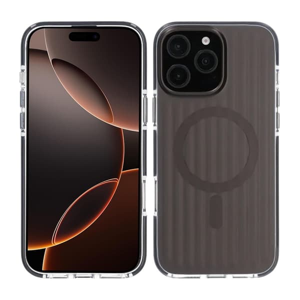 Mønstret TPU-cover til iPhone 16 Pro Max med MagSafe - Sort