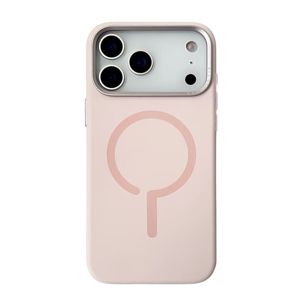 Mobilskal Silikon med Kamera Metallram för iPhone 17 Pro - Rosa