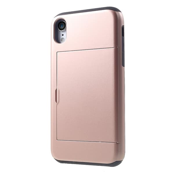 IPhone XR -kotelo korttipaikalla – Ruusukullan värinen