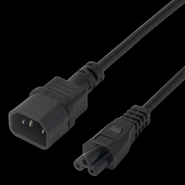 Strømkabel IEC C14 - IEC C5, 0,5 m - sort