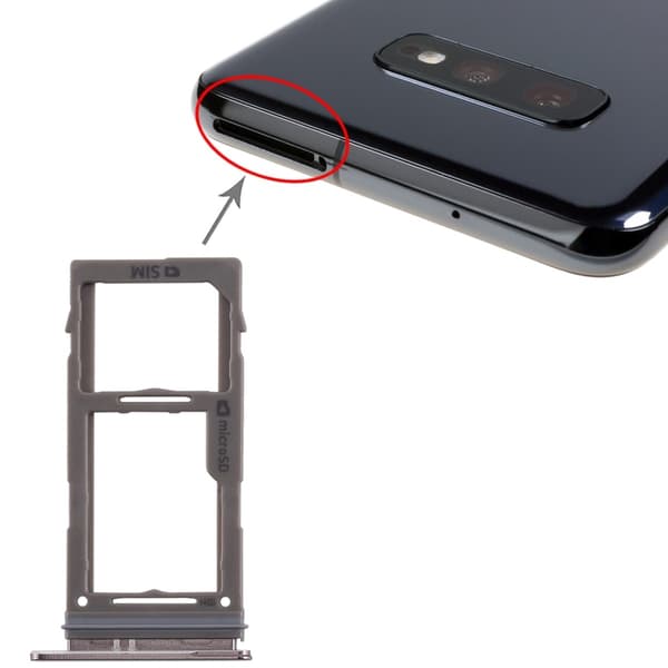 Samsung G975F S10 Plus SIM-bakke Dobbelt Sort