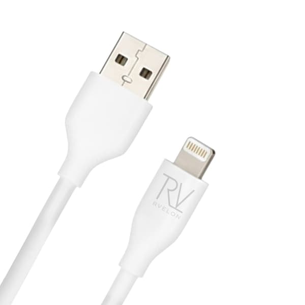 USB A til Lightning MFI Silikonekabel Rvelon - 1m Hvid