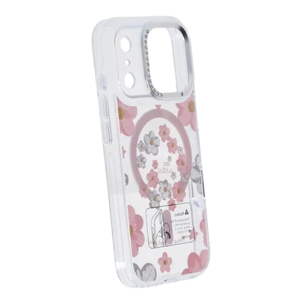 Gradient Floral Magnetic Case For iPhone 17 Pro Pink