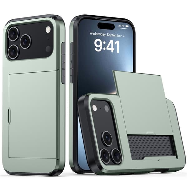 iPhone 17 Pro Skal med kortfack - Grön