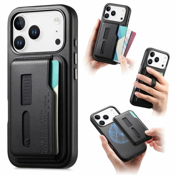 iPhone 18 Pro Max/17 Pro Max MagSafe-cover med aftagelig pung - Sort