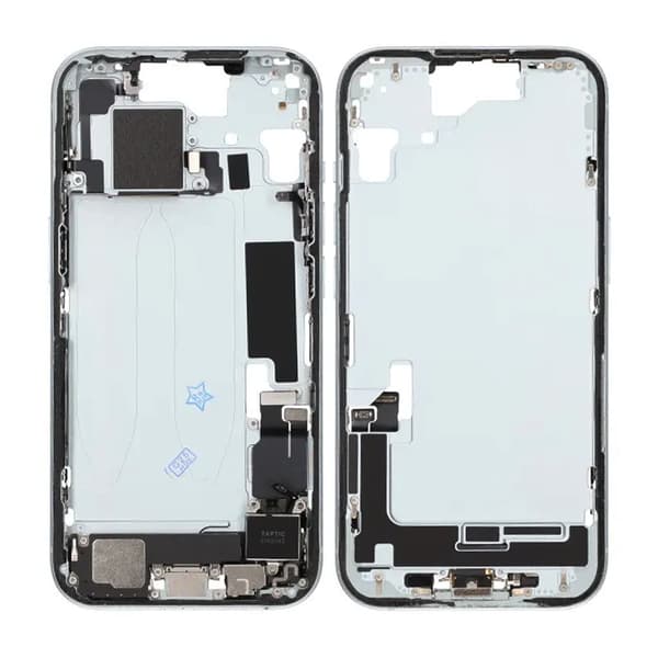 Mellemramme med smådele til iPhone 15 - Blå OEM