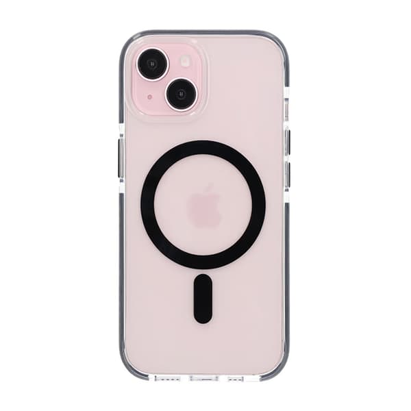 iPhone 15 Mobilcover Magnet Dobbeltbeskyttelse - Sort