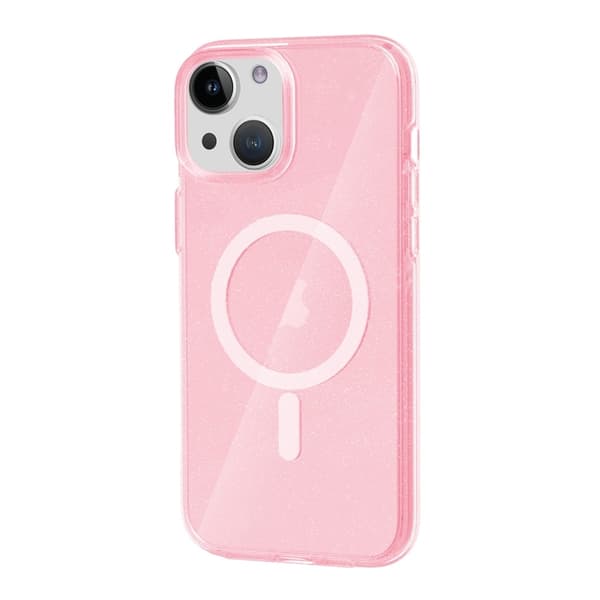iPhone 15 Mobilskal Glitter Magsafe - Rosa