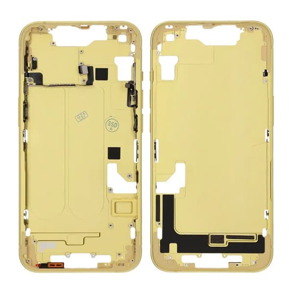 iPhone 14 Bagcover Mellemramme OEM Gul Med Smådele