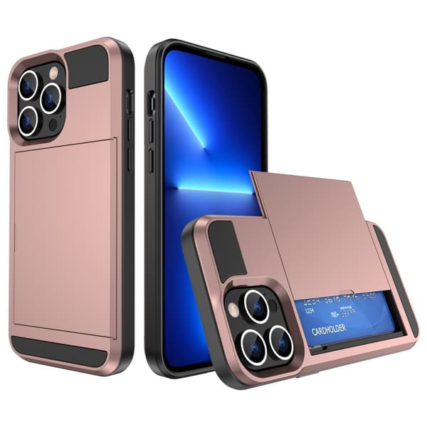 iPhone 14 Plus -kotelo korttipaikalla – Ruusukulta