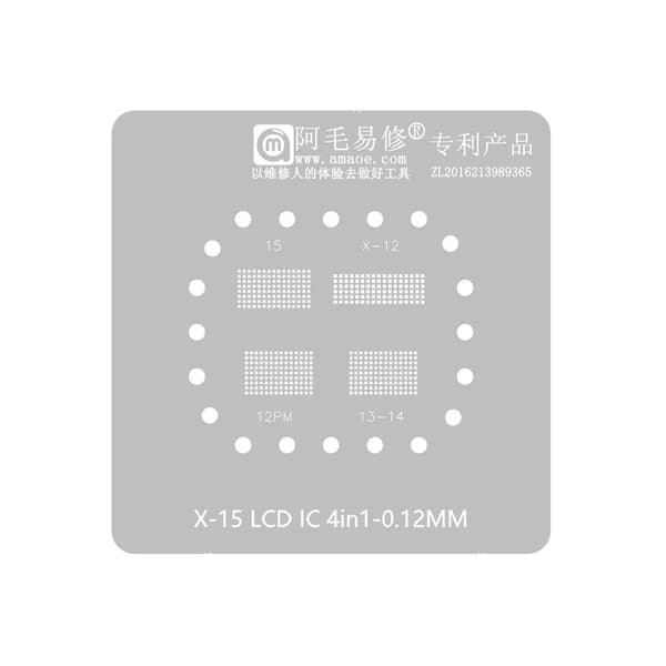 AMAOE LCD-skærm IC Reballing Platform/Stencil til iPhone X-15 Pro Max