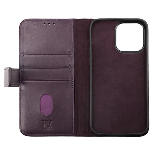iPhone 14 Plus Plånboksfodral Läder Rvelon - Lila