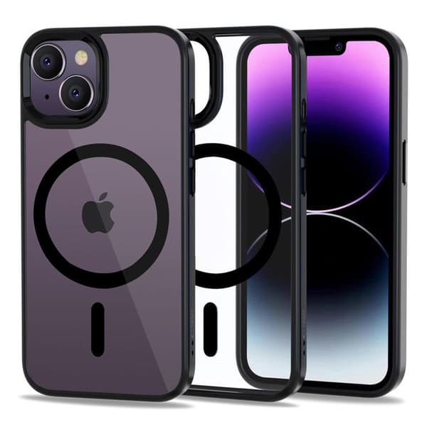 Tech-Protect MagMat MagSafe Cover til iPhone 14 - Transparent Sort