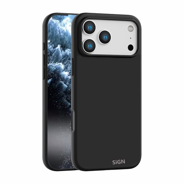 SiGN Liquid Silicone Cover til iPhone 17 Pro - Sort