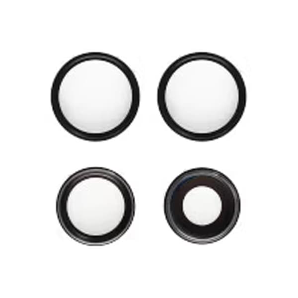 iPhone 16 /16 Plus Bagkameraglas + Beslag Sort