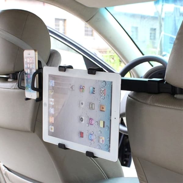 2-i-1 Bilholder til smartphone og tablet, 360° - Sort