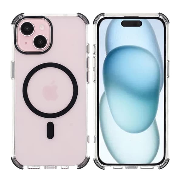 iPhone 15 Rvelon Mobilcover Magnet med Kantbeskyttelse - Sort