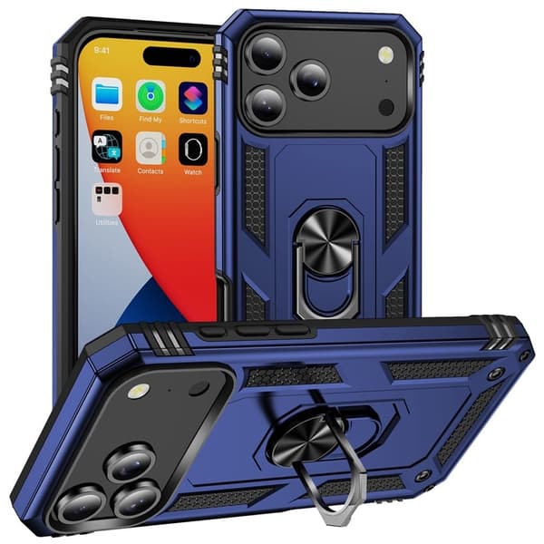 iPhone 17 Pro Max Cover med Ringholder - Blå
