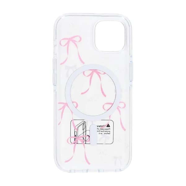 Glitrende Rhinestone Magnetisk Etui til iPhone 15 Sommerfugl Pink