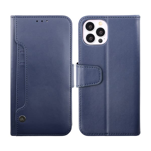 iPhone 14 Pro Max Plånboksfodral Extra Kortfack Rvelon - Blå