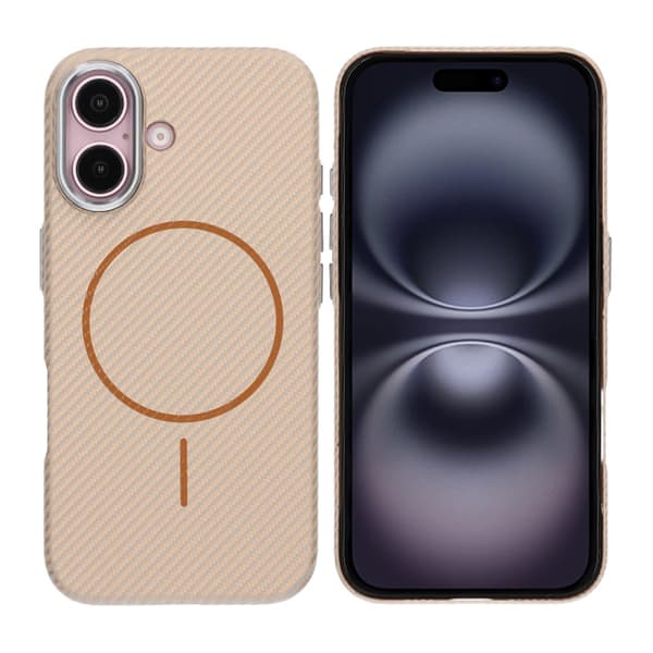 iPhone 16 Mobilcover Kulfibermønstret - Guld