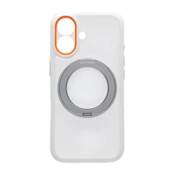 Clear Glow 360-degree Rotating MagSafe Stand Case For iPhone 17 White