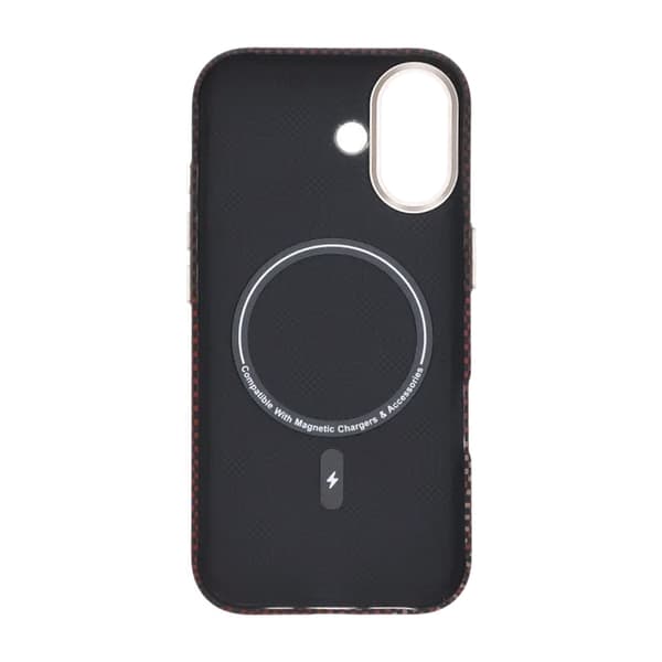 Forgyldt magnetisk etui til iPhone 17, ternet rød