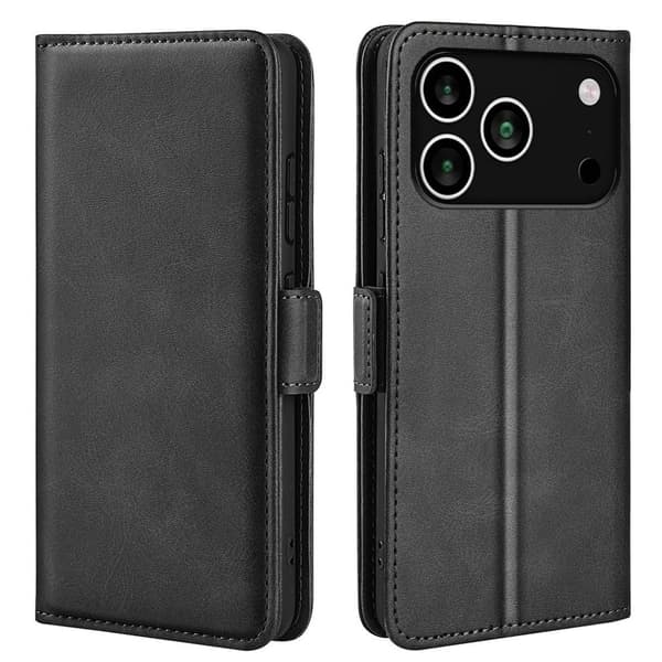 iPhone 18 Pro/17 Pro Plånboksfodral PU-läder - Svart