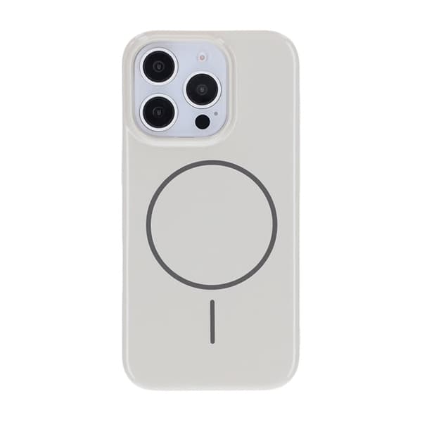 Blankt design magnetisk cover til iPhone 16 Pro Hvid
