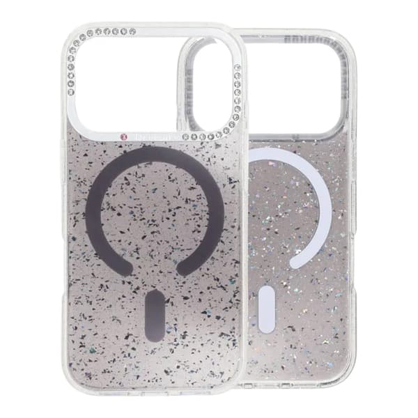 Glitter Diamant Magnetisk Cover - iPhone 17 Pro Sort