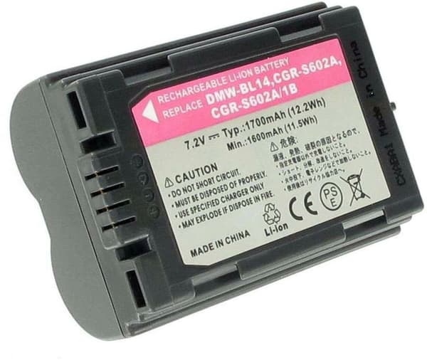 Batteri til CGR-S602 / DMW-BL14 erstatningsbatteri