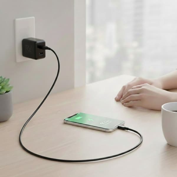 Rvelon USB-A till USB-C Kabel 1 Meter - Svart