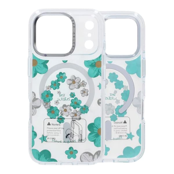 Gradient Blomster Magnetisk Cover Til iPhone 17 Pro Max Grøn