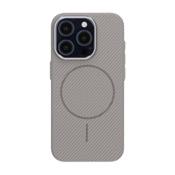 iPhone 15 Pro Carbonmønstret Telefoncover - Grå