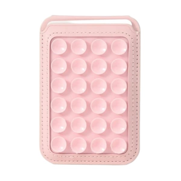 Foldable Suction Cup Phone Stand & Card Holder Pink