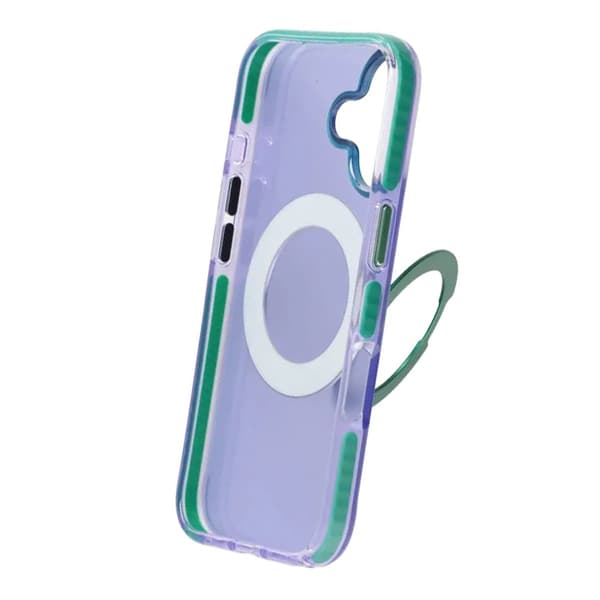 Stødsikkert cover med roterbart stativ til iPhone 17 - Lilla