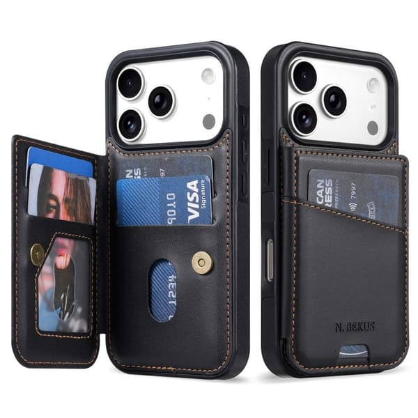 N.BEKUS iPhone 18 Pro Max/17 Pro Max Pungcover RFID-blokerende - Sort