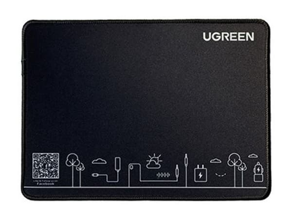 UGREEN Skridsikker Musemåtte, 26 x 21 cm - Sort