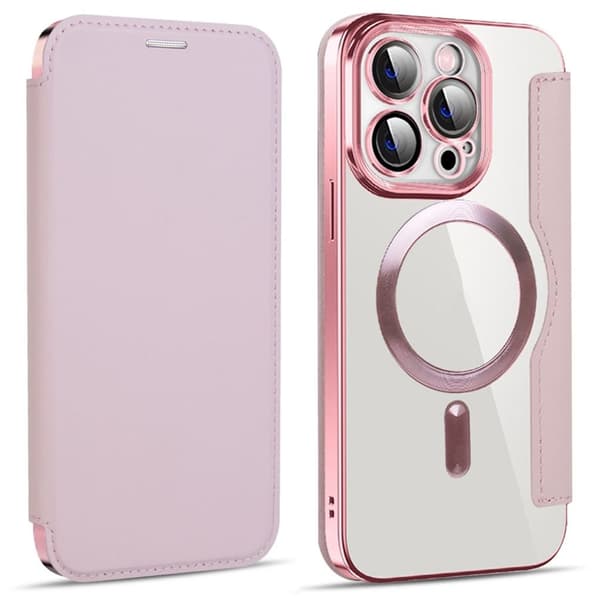 iPhone 14 Pro Plånboksfodral MagSafe RFID-skydd - Rosa